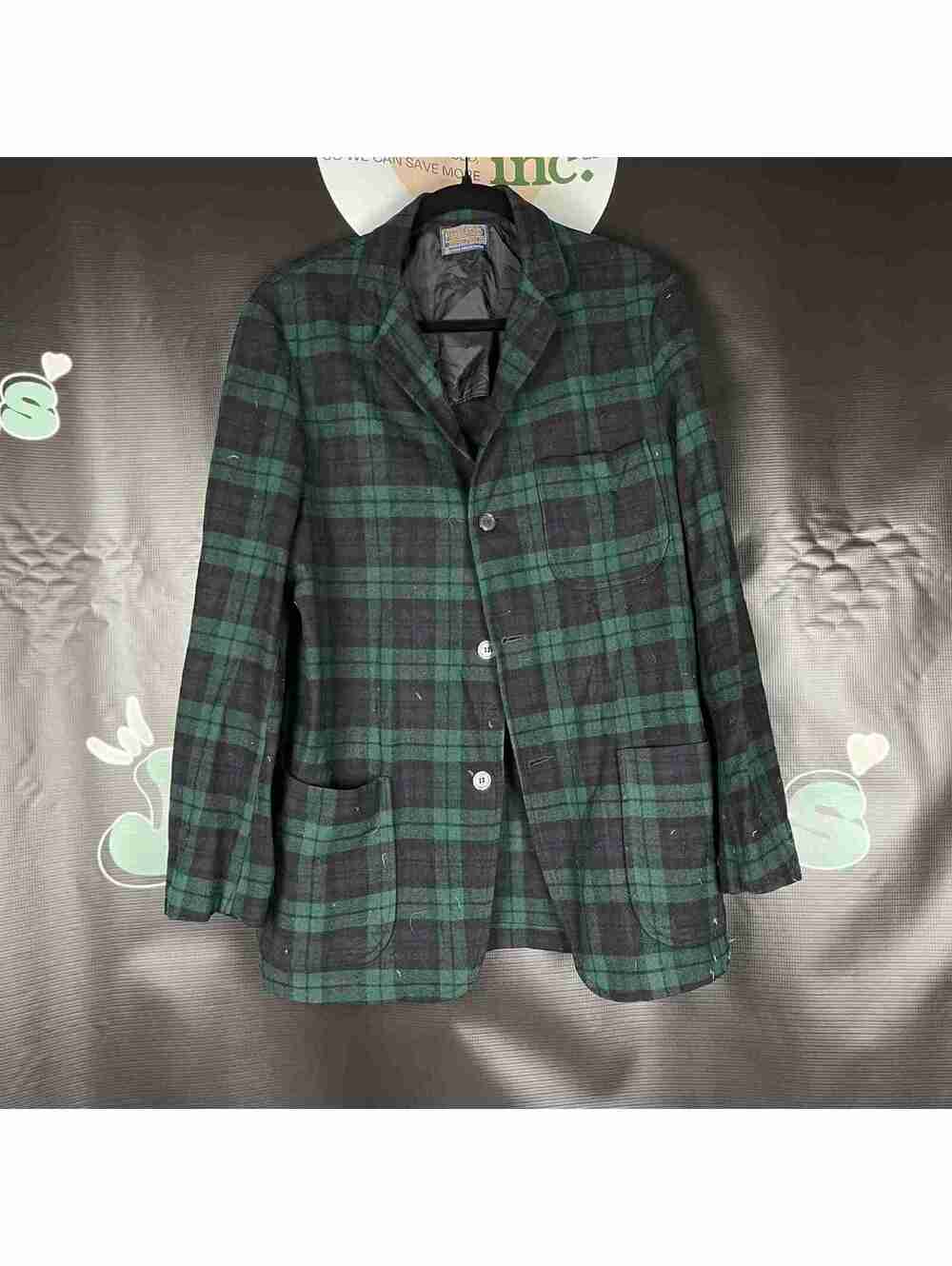 Vintage Pendleton Green Plaid Coat